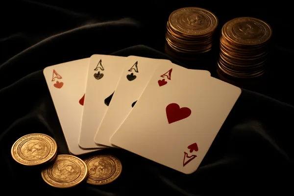 Coup game cards and coins on velvet